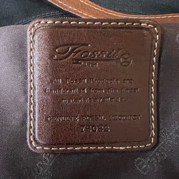 Fossil Black Fabric with Brown Leather Hobo Shoulder Bag Model 75082 - Picture 9 of 9